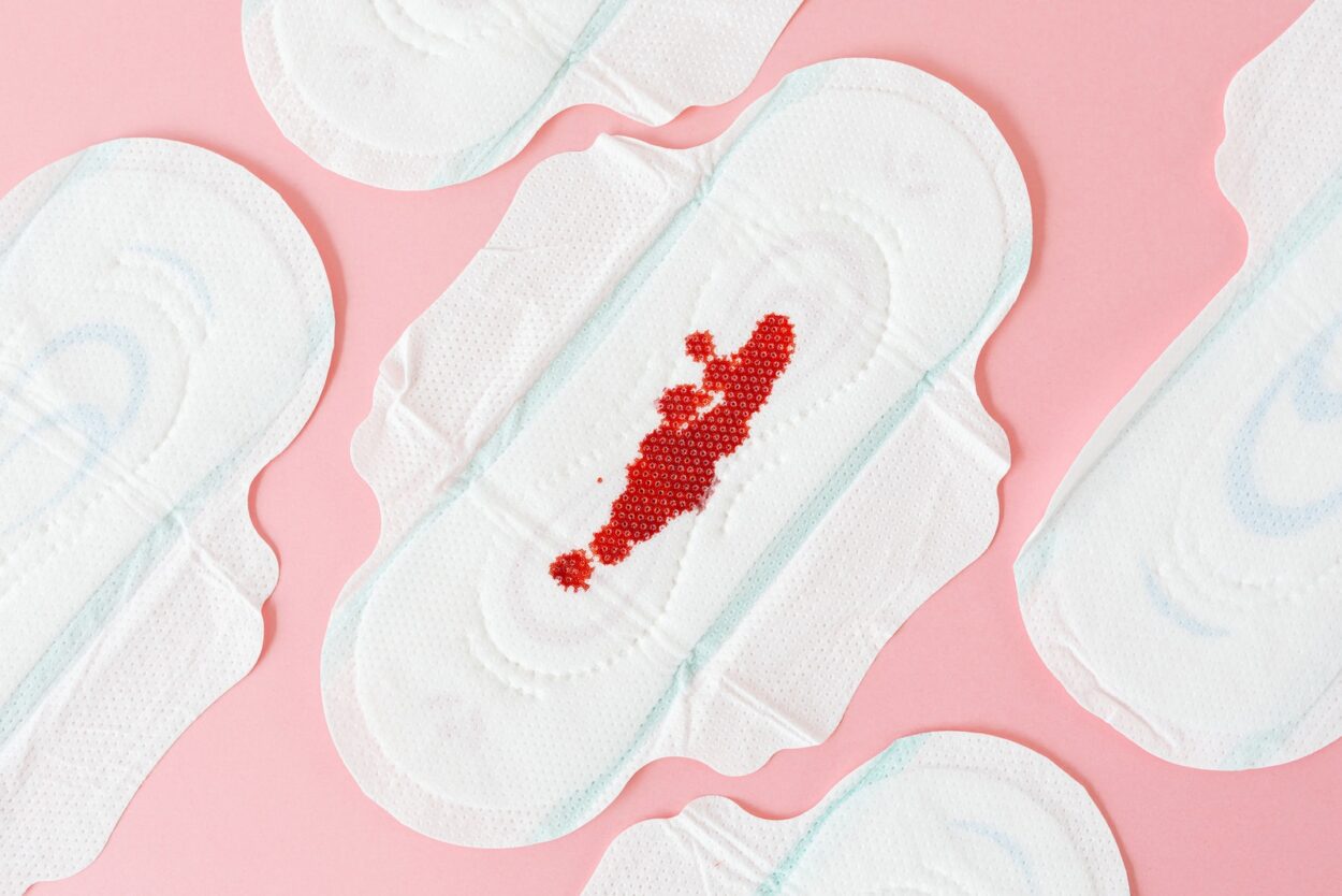 Sanitary Napkins with Bloodstained